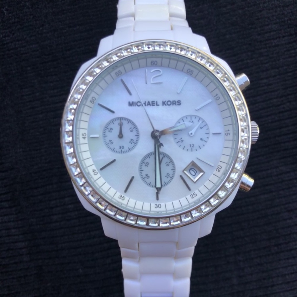 Michael Kors Chronograph White Acrylic Watch